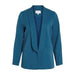 Teal blue blazer with shawl collar from Vila Clothes Women Blazer collection, no visible buttons