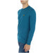 Teal long-sleeved sweater with yellow logo by Lyle & Scott Men Knitwear