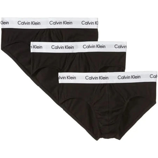 Black Calvin Klein men’s briefs with white waistbands from Calvin Klein Underwear Men