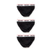 Moschino Underwear Men featuring three black briefs with white elastic waistbands