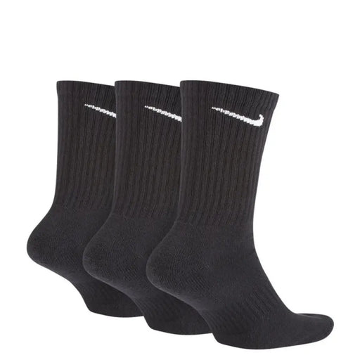 Three black Nike crew socks featuring white Swoosh logos in Nike Men Underwear