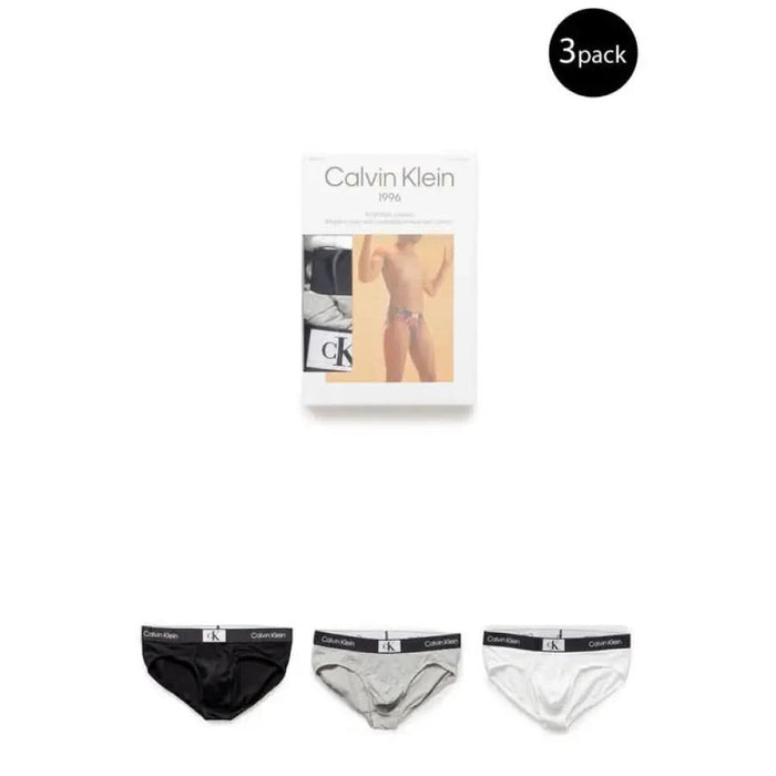 Calvin Klein men’s briefs pack in black, gray, and white - premium underwear essentials