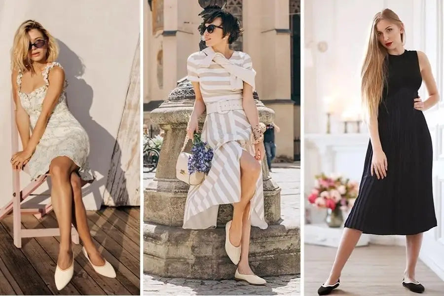 Three women showcasing various stylish outfits for first date inspiration.