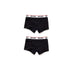 Two pairs of black Moschino boxer briefs with branded waistbands from Moschino Underwear Men