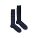 Two pairs of dark blue Emporio Armani Underwear men’s dress socks with unique patterns