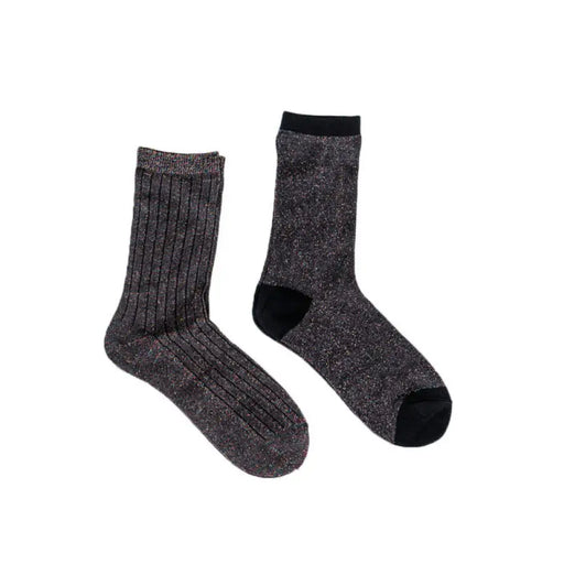 Two pairs of dark gray textured wool socks from Only Women Underwear collection