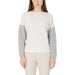 Hanny Deep Women Knitwear: Two-tone sweater with white body and gray sleeves