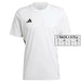 White Adidas t-shirt with black logo on chest from Adidas Men T-Shirt collection