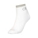 Calvin Klein white ankle sock with silver band and rhinestone logo for women