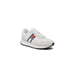 White Tommy Hilfiger Men’s sneakers featuring red and blue side stripes