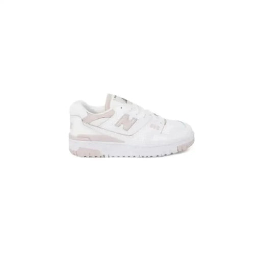 White New Balance Women Sneaker with pale pink accents - Stylish and comfortable footwear