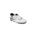 White and black New Balance athletic shoe featuring the NB logo for men’s sneakers