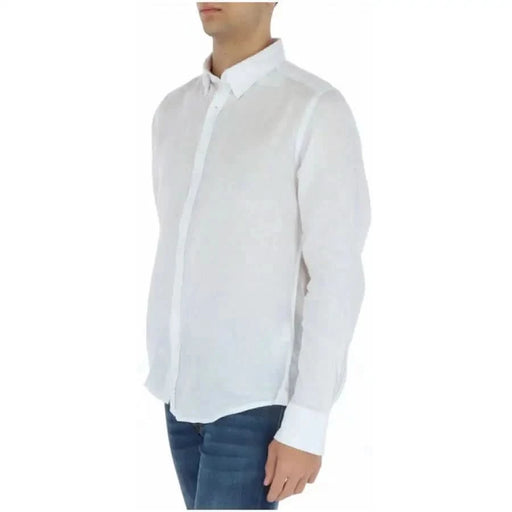 White button-up dress shirt with collar from Brian Brome Men Shirt collection