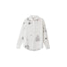 White button-up shirt with black sketched designs by Desigual for women