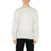 White cable-knit crew neck sweater from Hamaki-ho Men Knitwear collection