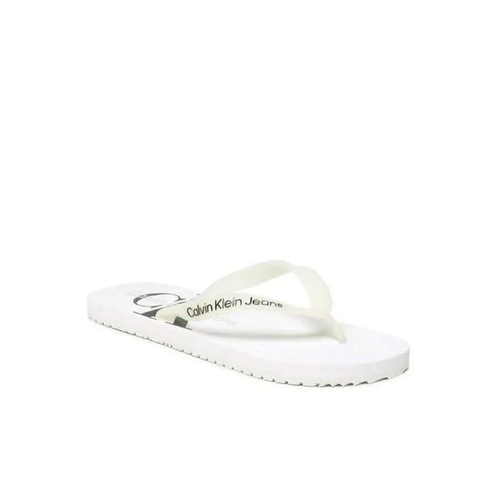 White Calvin Klein flip-flop sandal with textured sole from Calvin Klein Jeans Men Slippers