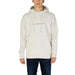 White Calvin Klein hooded sweatshirt with drawstrings for men from Calvin Klein Jeans