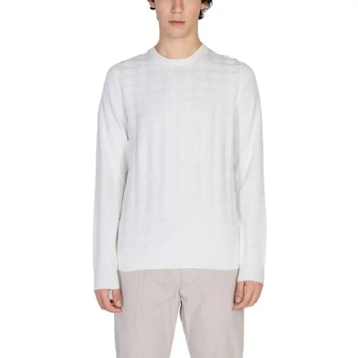 White long sleeve crewneck sweater from Antony Morato Men Knitwear collection