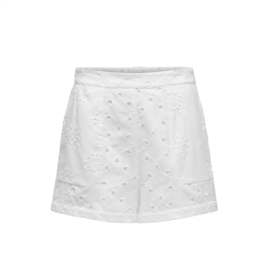 White eyelet lace skirt with floral pattern from Only for women, short and stylish