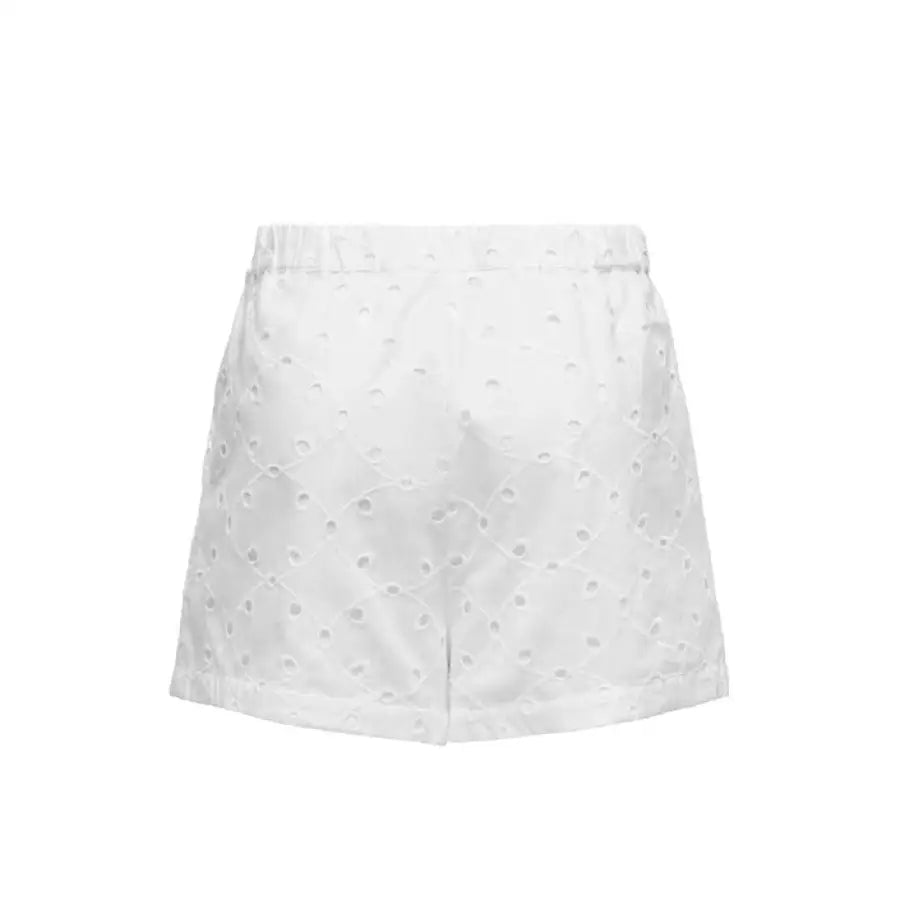 White eyelet shorts with delicate perforated pattern - Only Women Short by Only