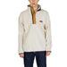 White fleece pullover with orange snap collar and black trim from Columbia Men Sweatshirts