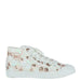 White high-top sneaker with rose gold polka dots, iridescent accents - Enrico Coveri Women Sneakers