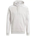 White hooded sweatshirt with long sleeves and front pocket by Adidas for men