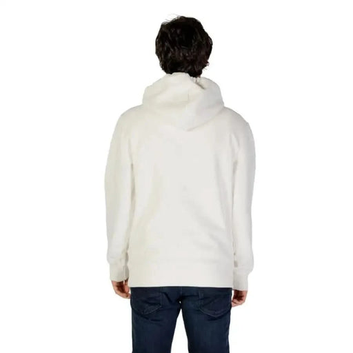 White hooded sweatshirt from behind in Calvin Klein Jeans Men Sweatshirts collection