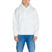 White hooded sweatshirt and blue jeans from Calvin Klein Jeans Men Sweatshirts collection