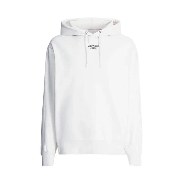 White hooded sweatshirt with Calvin Klein logo for men in Calvin Klein Jeans collection