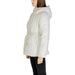 White hooded winter puffer jacket with zipper in Calvin Klein Women Jacket collection