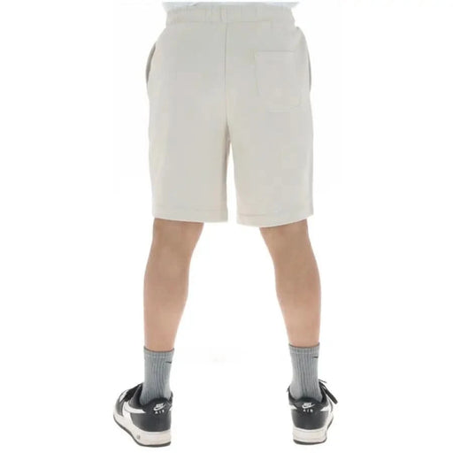 Lyle & Scott Men Shorts: White knee-length shorts with an elastic waistband