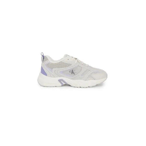 White and lavender Calvin Klein Women Sneakers with chunky sole and mesh detailing