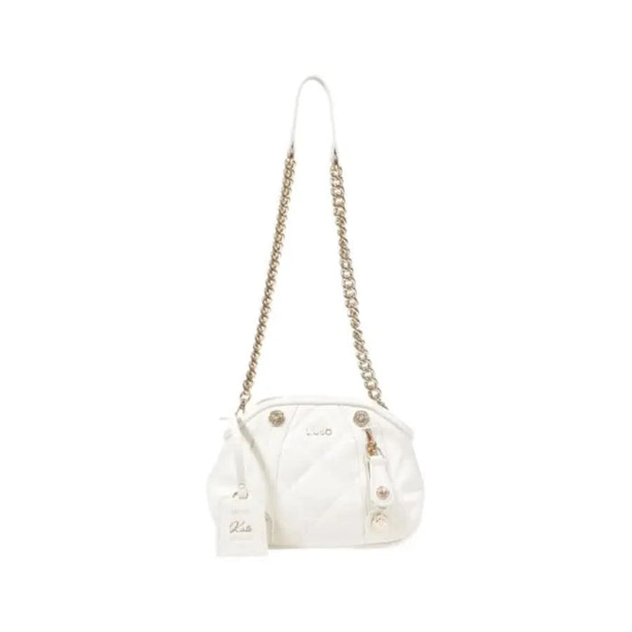 White leather handbag with gold chain straps from Liu Jo Women Bag collection