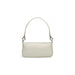 White leather shoulder bag with short strap and embossed logo by Calvin Klein Jeans