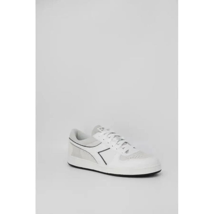 White leather sneaker featuring a dark chevron logo, Diadora Men Sneakers