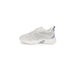 Calvin Klein Women Sneakers: White and light purple mesh athletic shoe with chunky sole