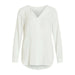 White long-sleeved V-neck blouse from Vila Clothes - Women’s Shirt Collection