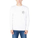 Armani Exchange Men T-Shirt White long-sleeved with AX logo on the chest