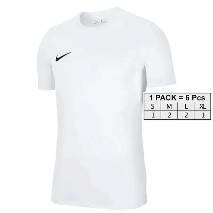 White Nike Men T-Shirt featuring a small black logo on the chest