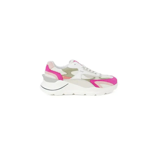 White and pink D.a.t.e. women sneakers with stylish urban sole for city fashion