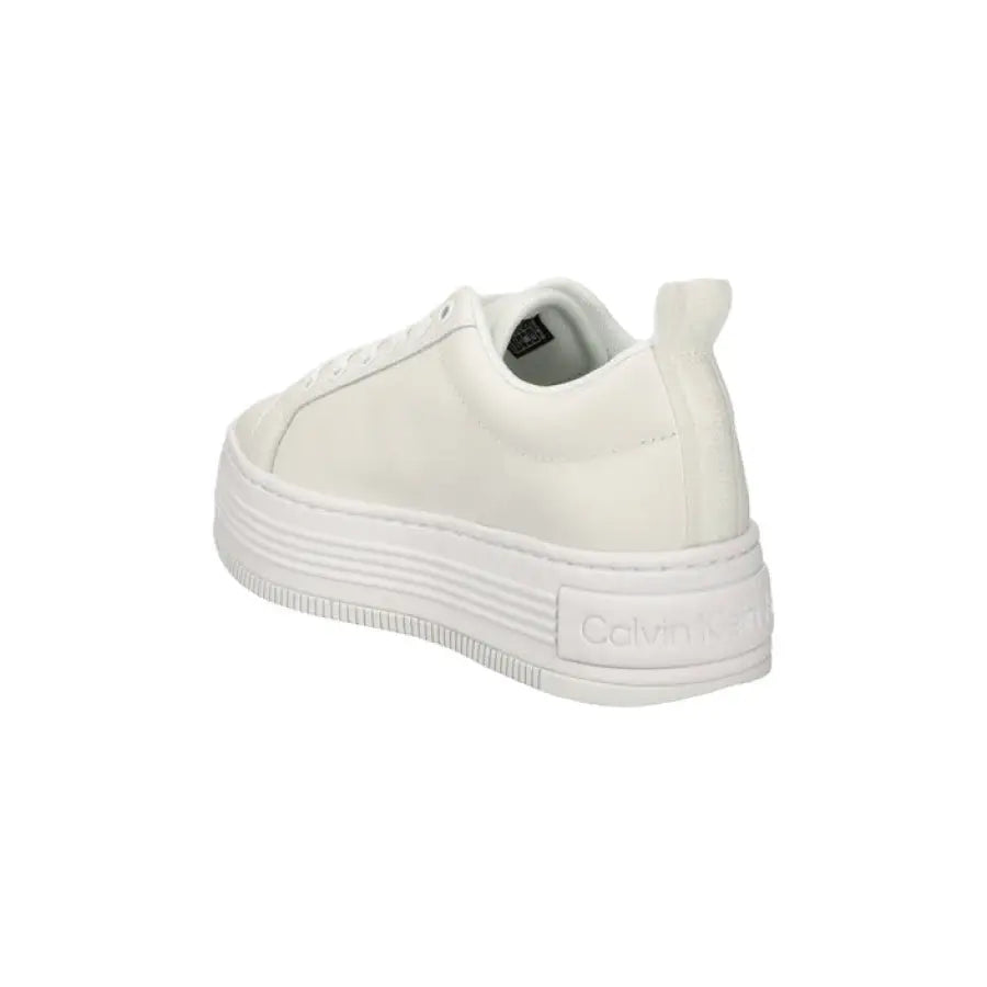 
                      
                        White platform sneaker with thick sole and low-top design, Calvin Klein Jeans Women Sneakers
                      
                    