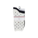 White polka-dotted sock with black trim featuring Tommy Hilfiger logo for women