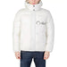 White puffy winter jacket with high collar and Calvin branding for men by Calvin Klein Jeans