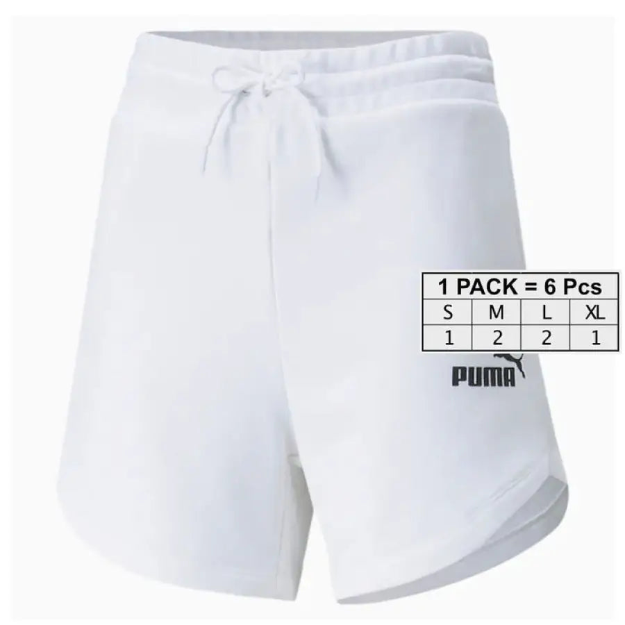 White Puma athletic shorts with drawstring, perfect for women - Puma Women Short