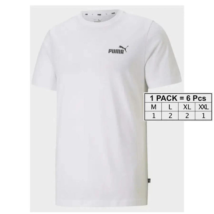 White Puma T-Shirt with Small Logo on Chest - Puma Men T-Shirt Collection