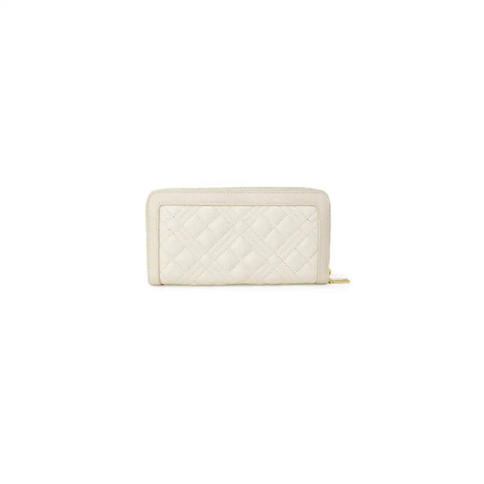 White quilted leather zipper wallet from Love Moschino for women