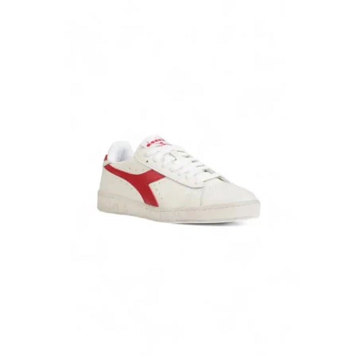 White and red retro-style Diadora Men Sneakers featuring a distinctive side logo