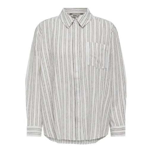 Only Women Blouse - Urban Style White Shirt with Striped Pattern Clothing