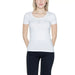 White short-sleeved t-shirt with buttons at neckline from Ea7 Women T-Shirt collection